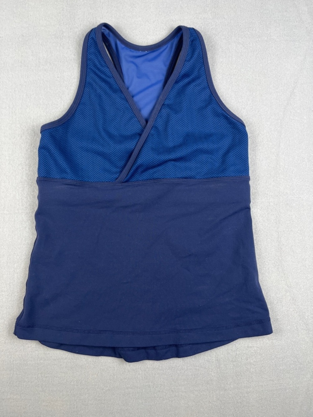Lululemon Deep V Tank with built in bra (Navy/cobalt blue)
Size: 10